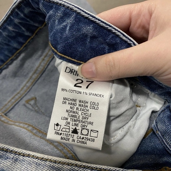 Driftwood Gizelle Boho Embroidered Floral Jeans Size 27 Light Wash Tapered Leg - Picture 5 of 10